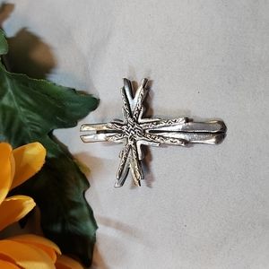 925 Sterling Silver solid cross charm